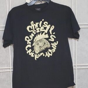 Rare Chris Russell AMO Black Tee with Cream Graphic